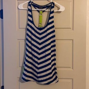 Blue and White Striped Tank